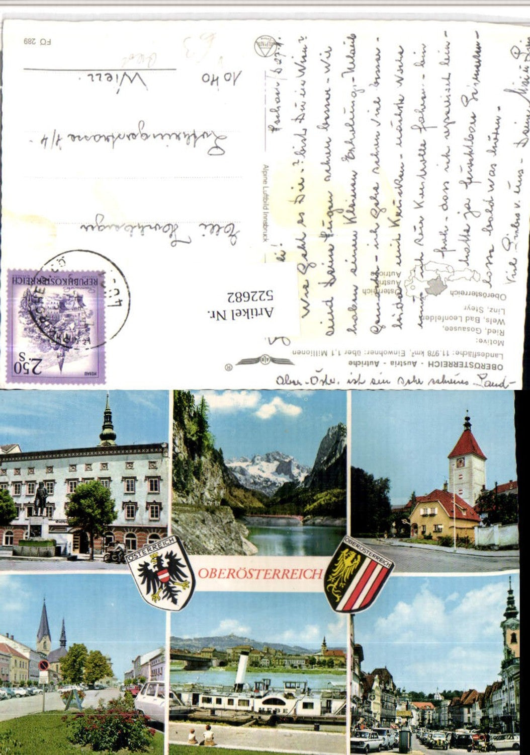 522682,Ried Gosausee Wels Linz Steyr Dampfer pub Alpine Luftbild 289