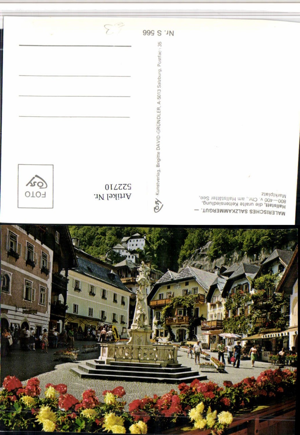 522710,Hallstatt Marktplatz Brunnen pub Cosy