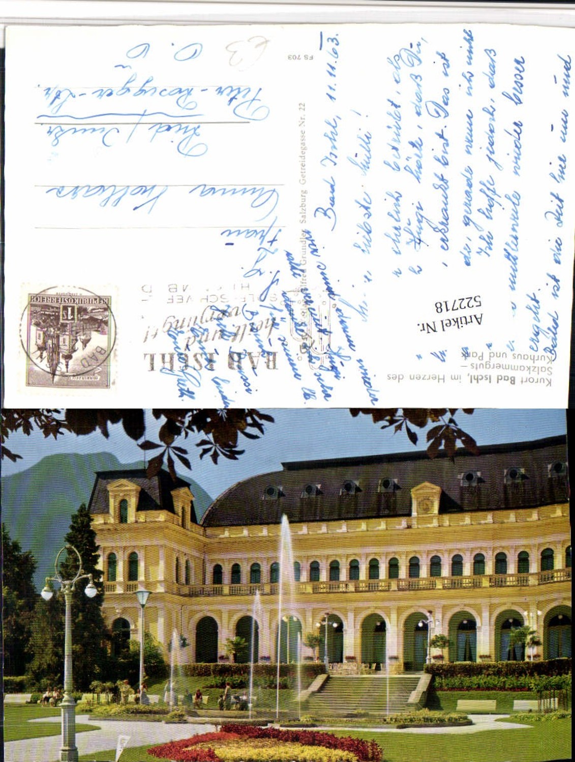 522718,Bad Ischl Kurhaus u. Park Brunnen