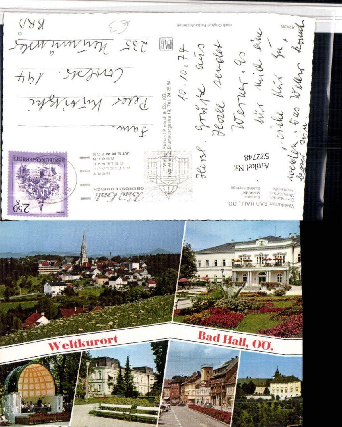 522748,Bad Hall Totale Kurhaus Marienhof Schloss Mehrbildkarte