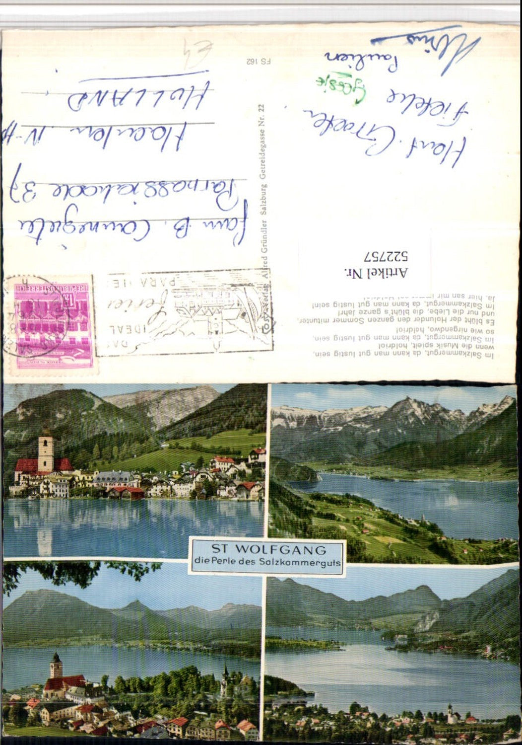 522757,St. Wolfgang Totale See Bergkulisse Mehrbildkarte