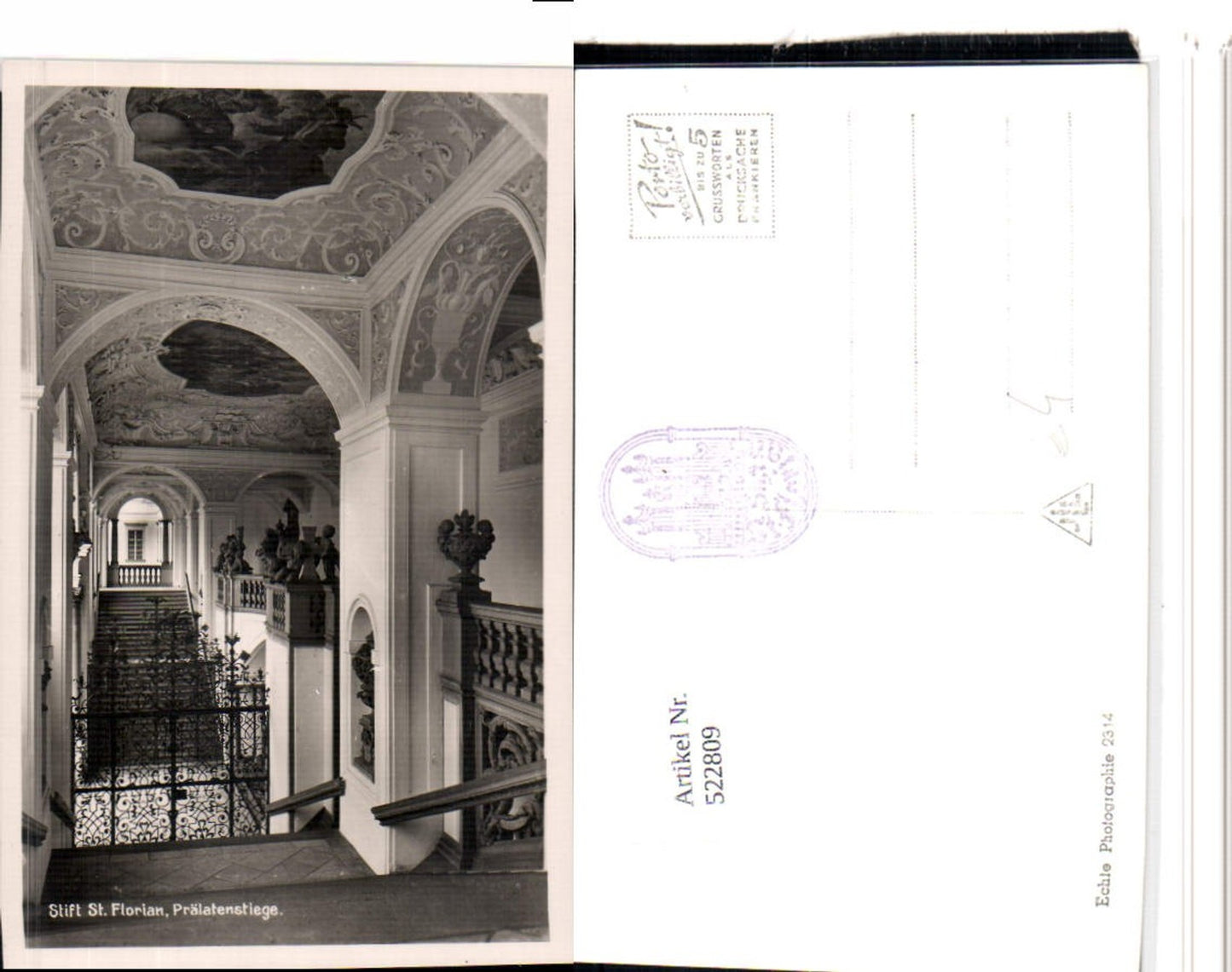 522809,St. Florian Stift Prälatenstiege Innenansicht