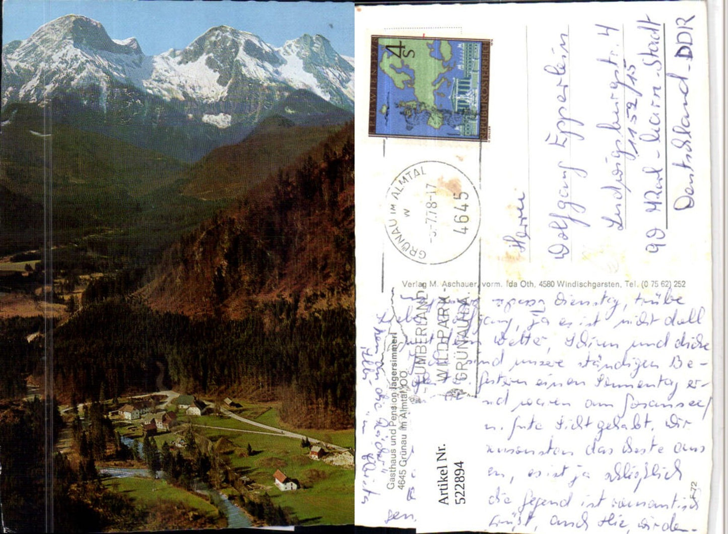 522894,Grünau im Almtal Gasthaus Jagersimmerl Bergkulisse