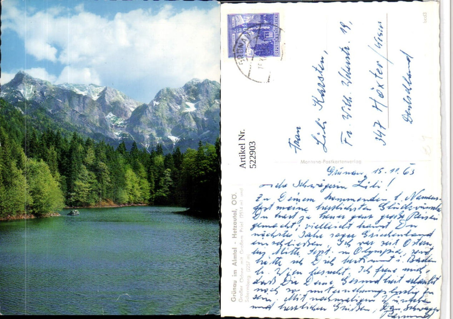 522903,Grünau im Almtal Hetzautal Großer Ödsee m. Priel Bergkulisse