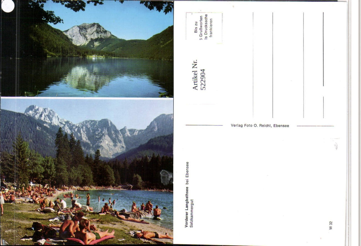 522904,Vorderer Langbathsee See b. Ebensee Strandbad Mehrbildkarte