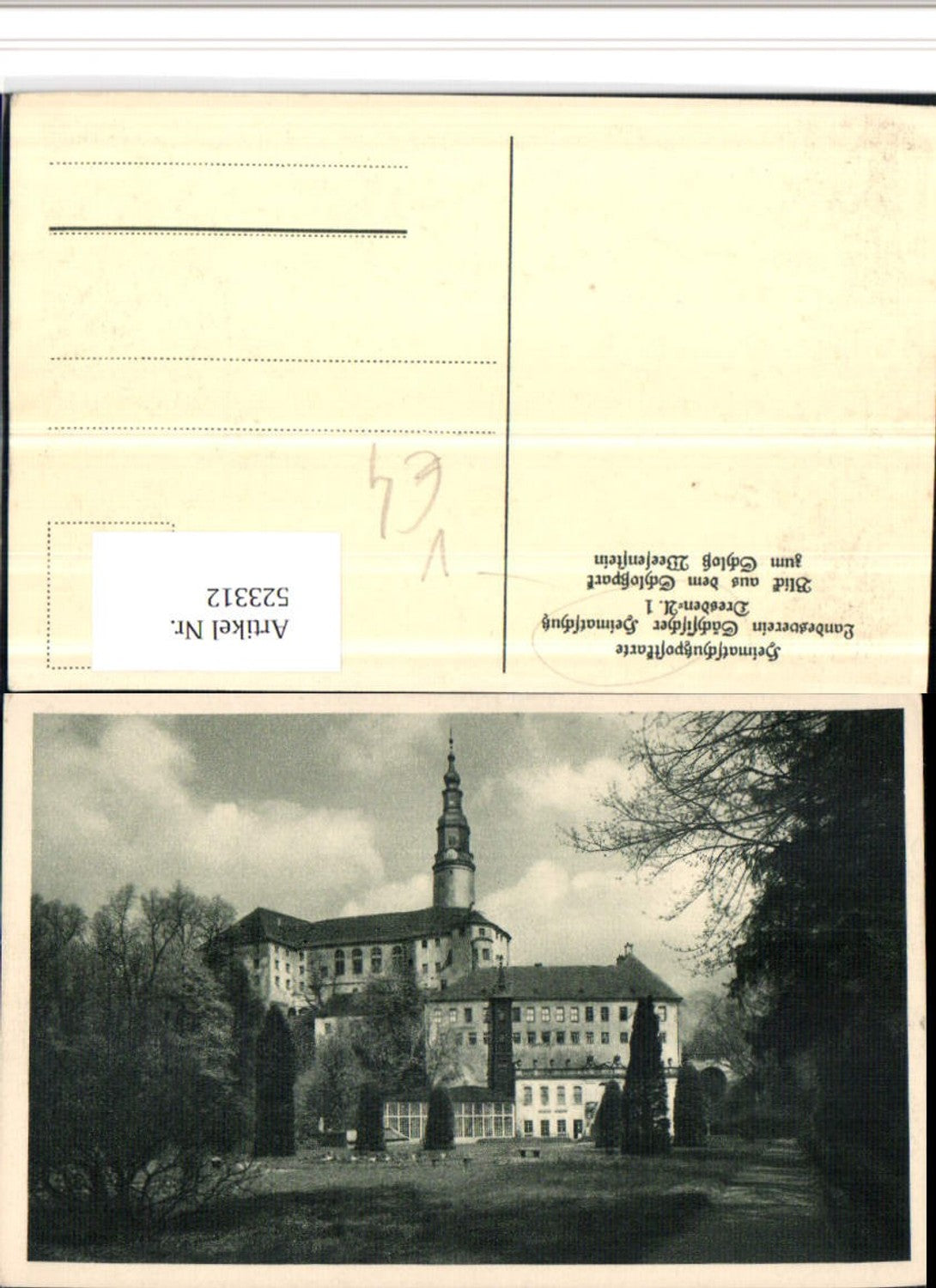 523312,Sächsische Heimatschutz-Postkarte Weesenstein