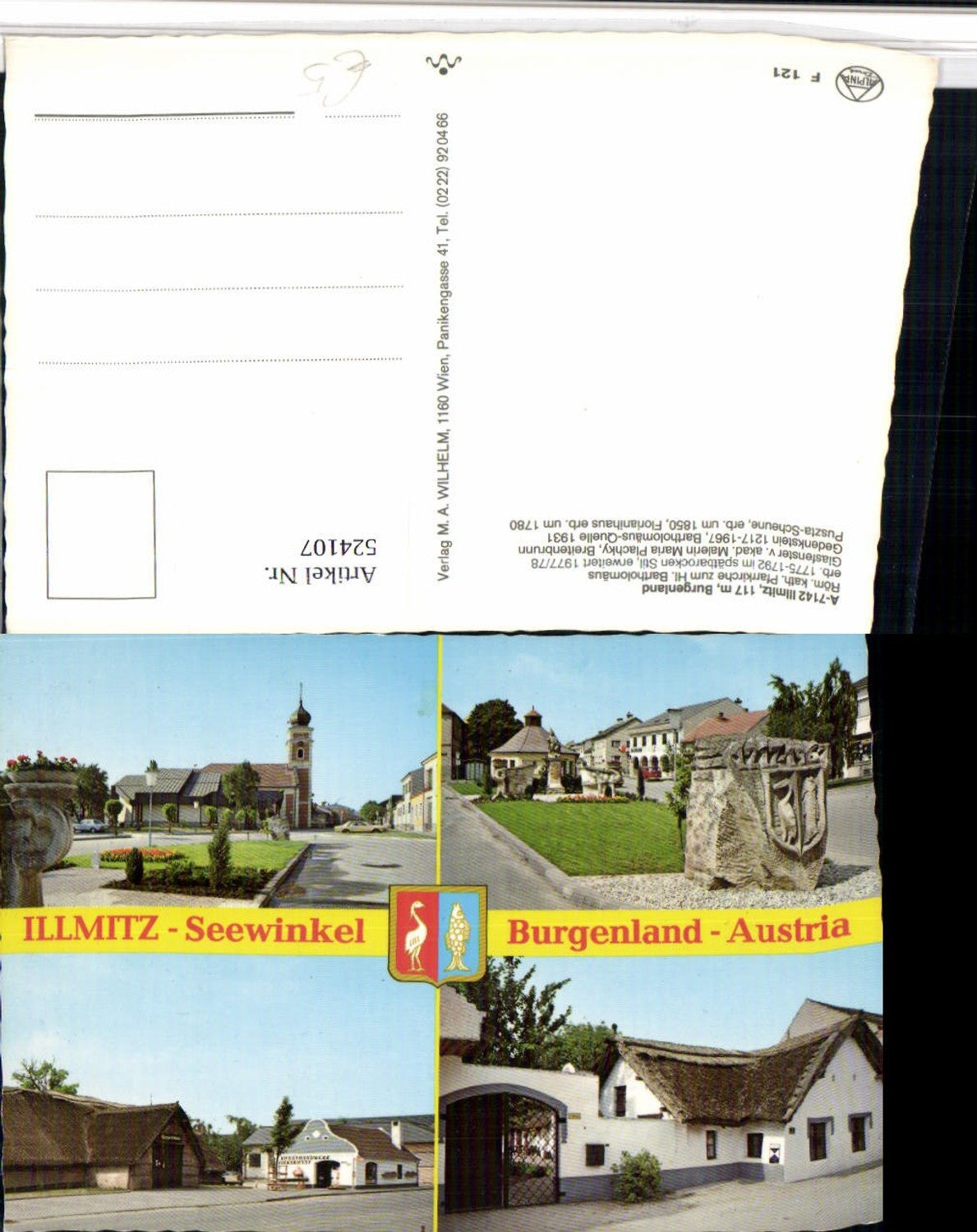 524107, Illmitz Church Breitenbrunn Memorial Stone Barn Multi-image postcard