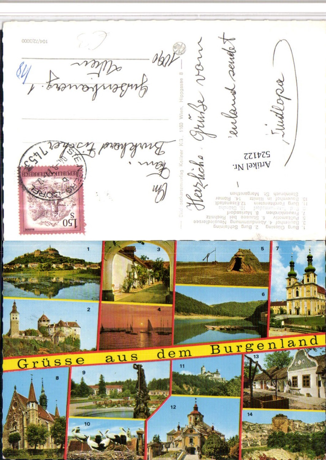 524122,Burgenland Burgen Kirchen See Brunnen Mehrbildkarte