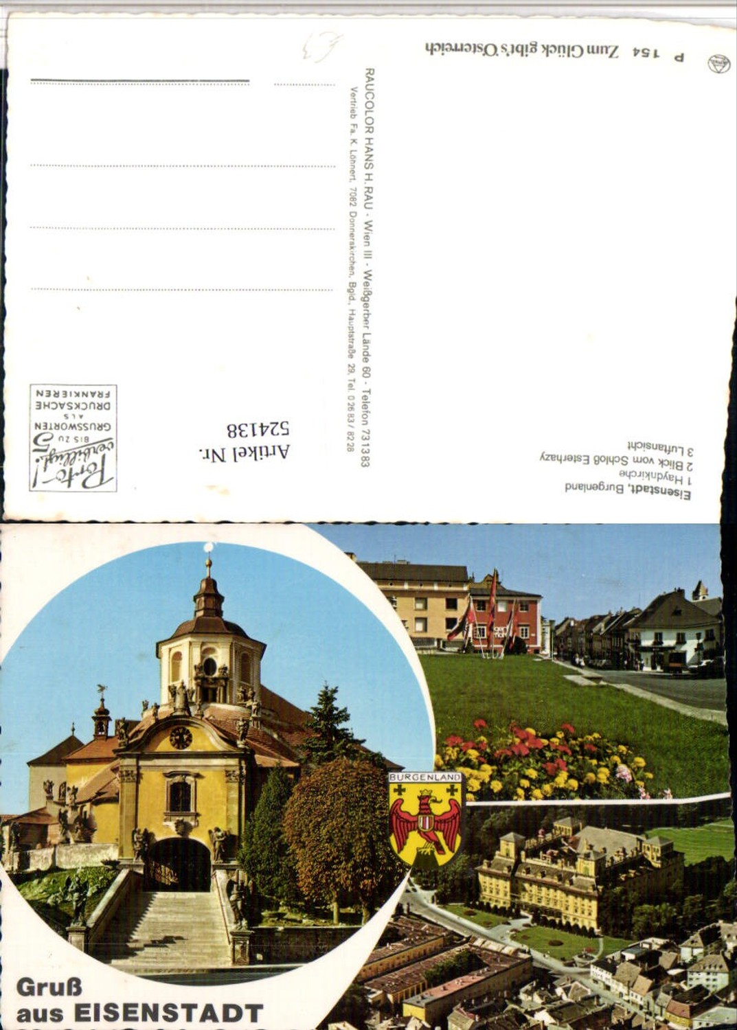 524138,Eisenstadt Haydnkirche Schloss Esterhazy Mehrbildkarte