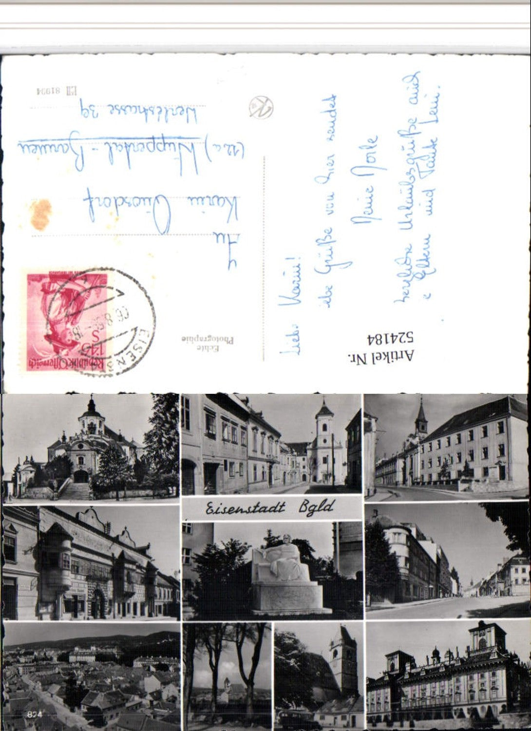 524184,Eisenstadt Totale Schloss Kirche Denkmal Erker Mehrbildkarte