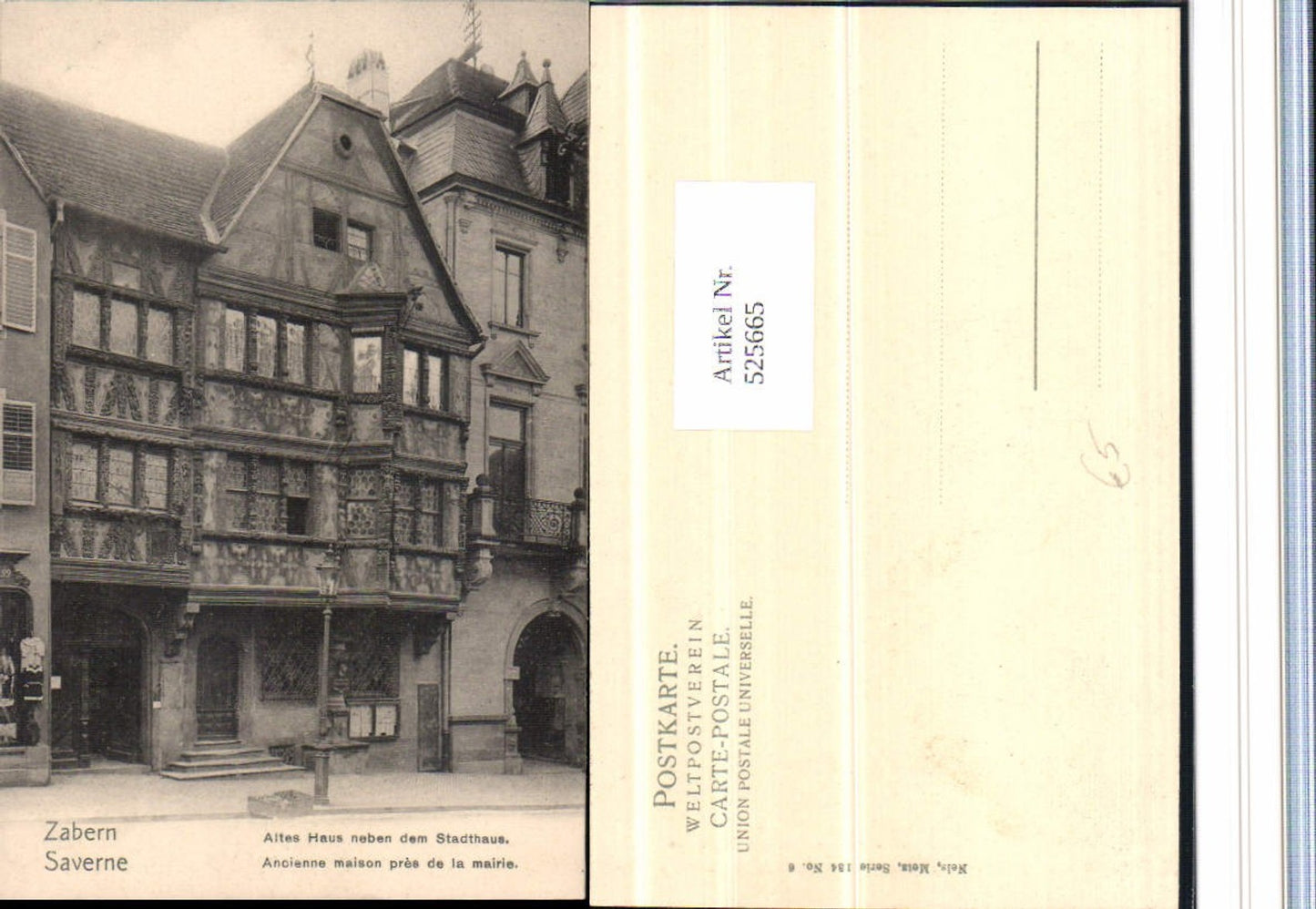 525665,Elsass Bas Rhin Zabern Saverne Altes Haus neben Stadthaus