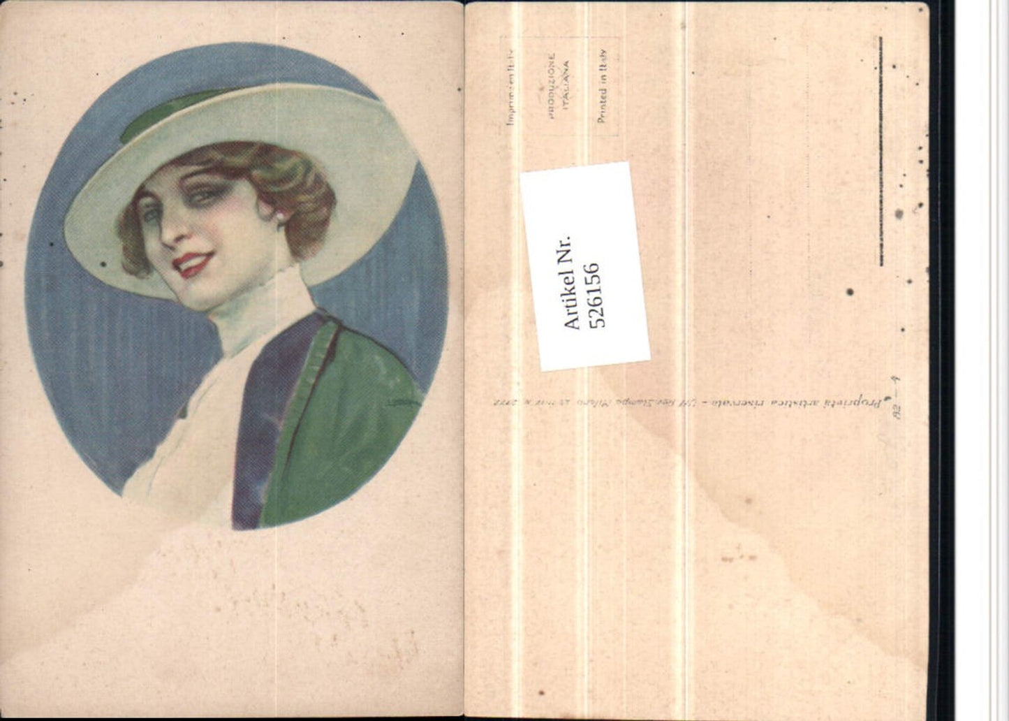 526156,Künstler AK Nanni Frau Hut Mode Jugendstil Jugend