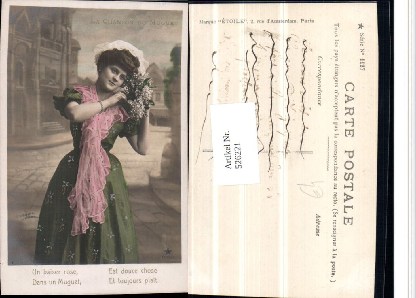 526221,Foto-AK Frau Mode Kleid Blumen pub Stebbing