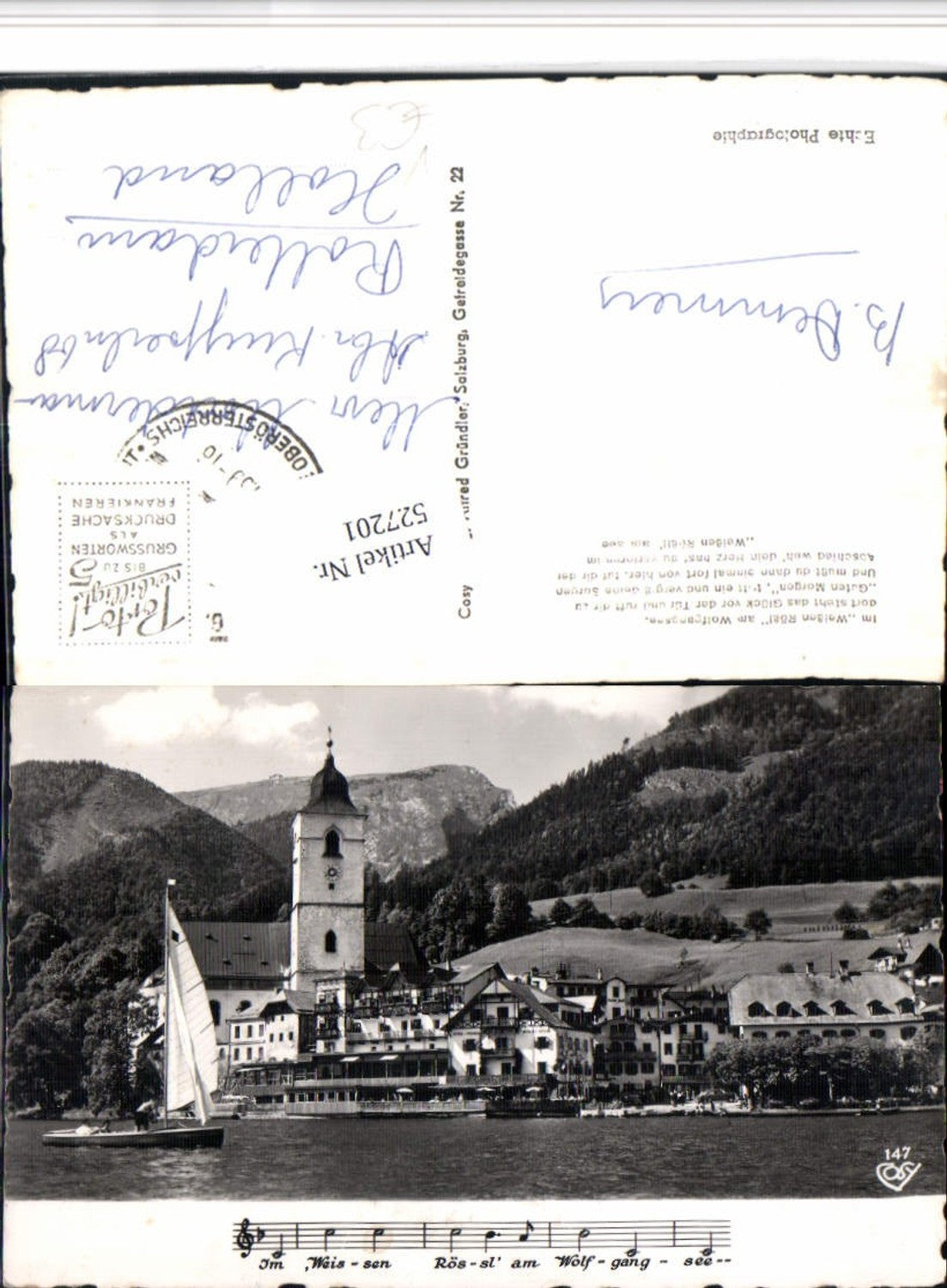 527201,St. Wolfgang am Wolfgangsee Weisses Rössl Schiff Segelboot