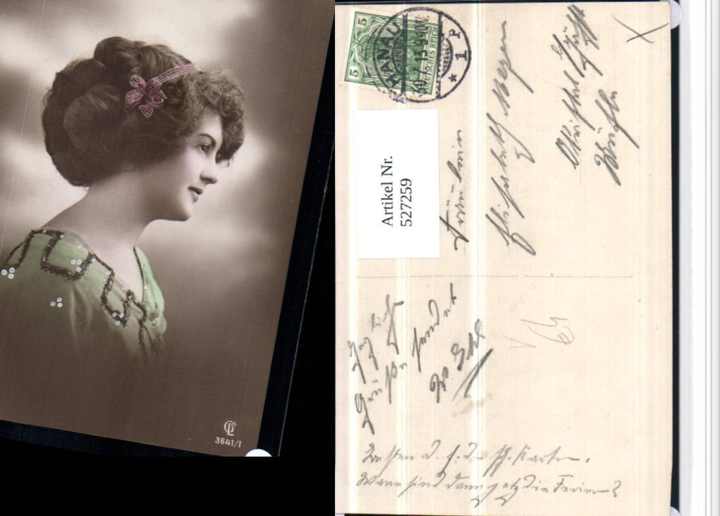 527259,Foto-AK Frau Portrait Haarschmuck pub Gustav Liersch GL Co 3641-1