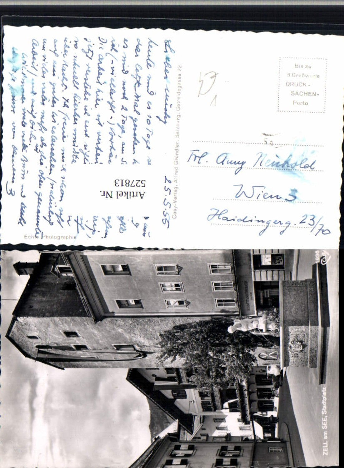 527813,Zell am See Stadtplatz Brunnen pub Cosy 1936