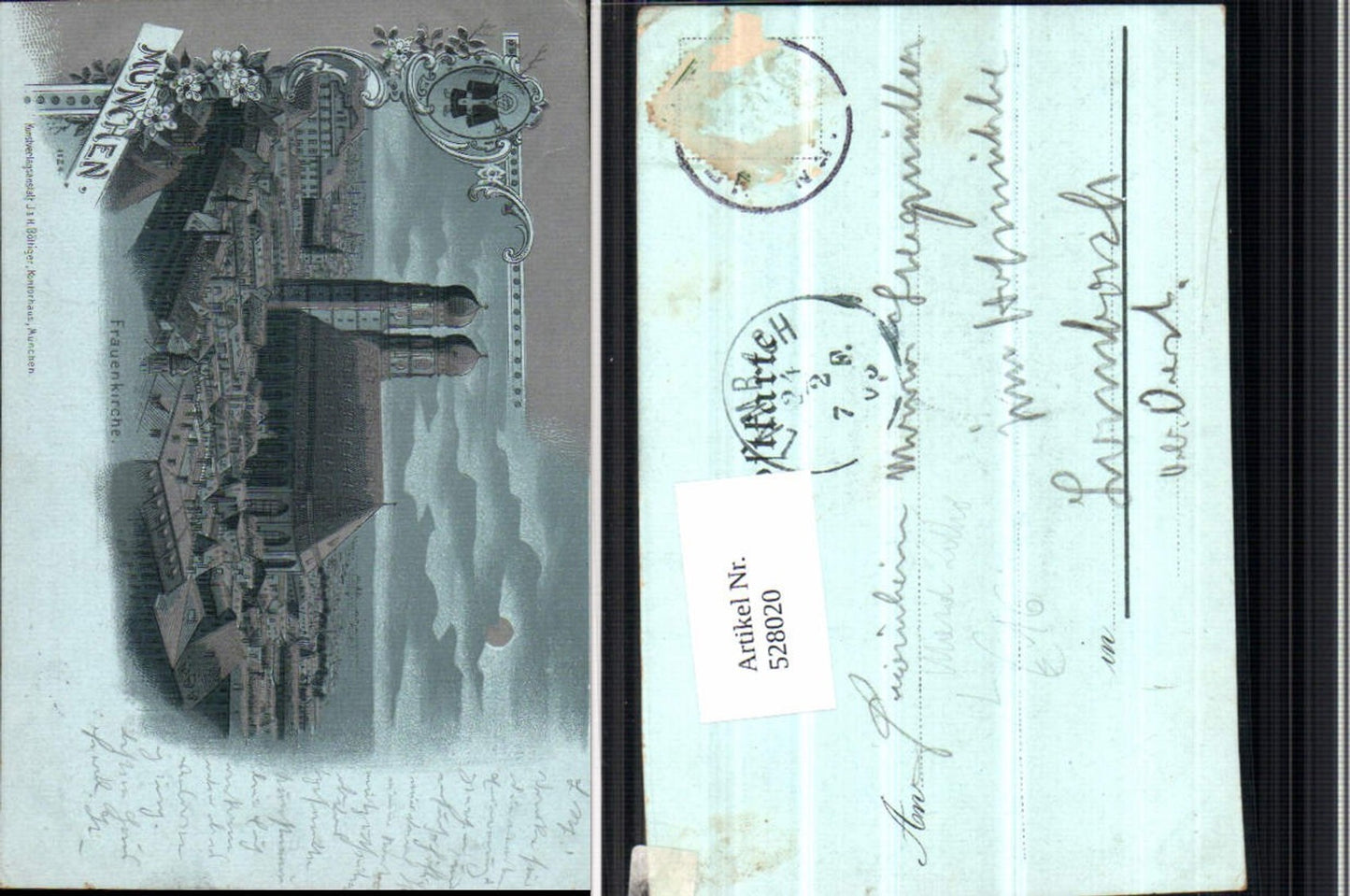528020,Mond Litho München Frauenkirche pub Böttiger 1124