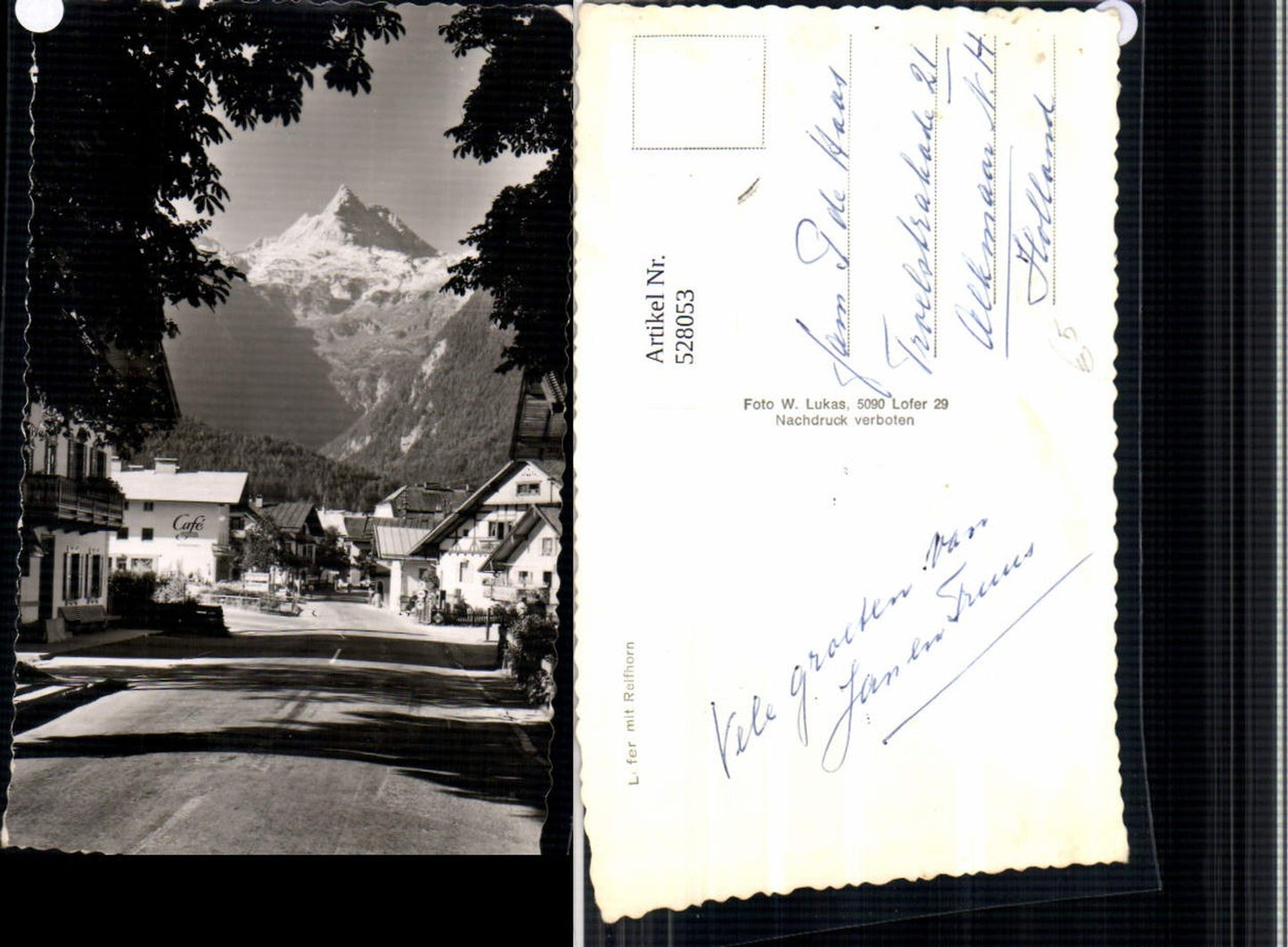 528053,Lofer Straßenpartie m. Cafe