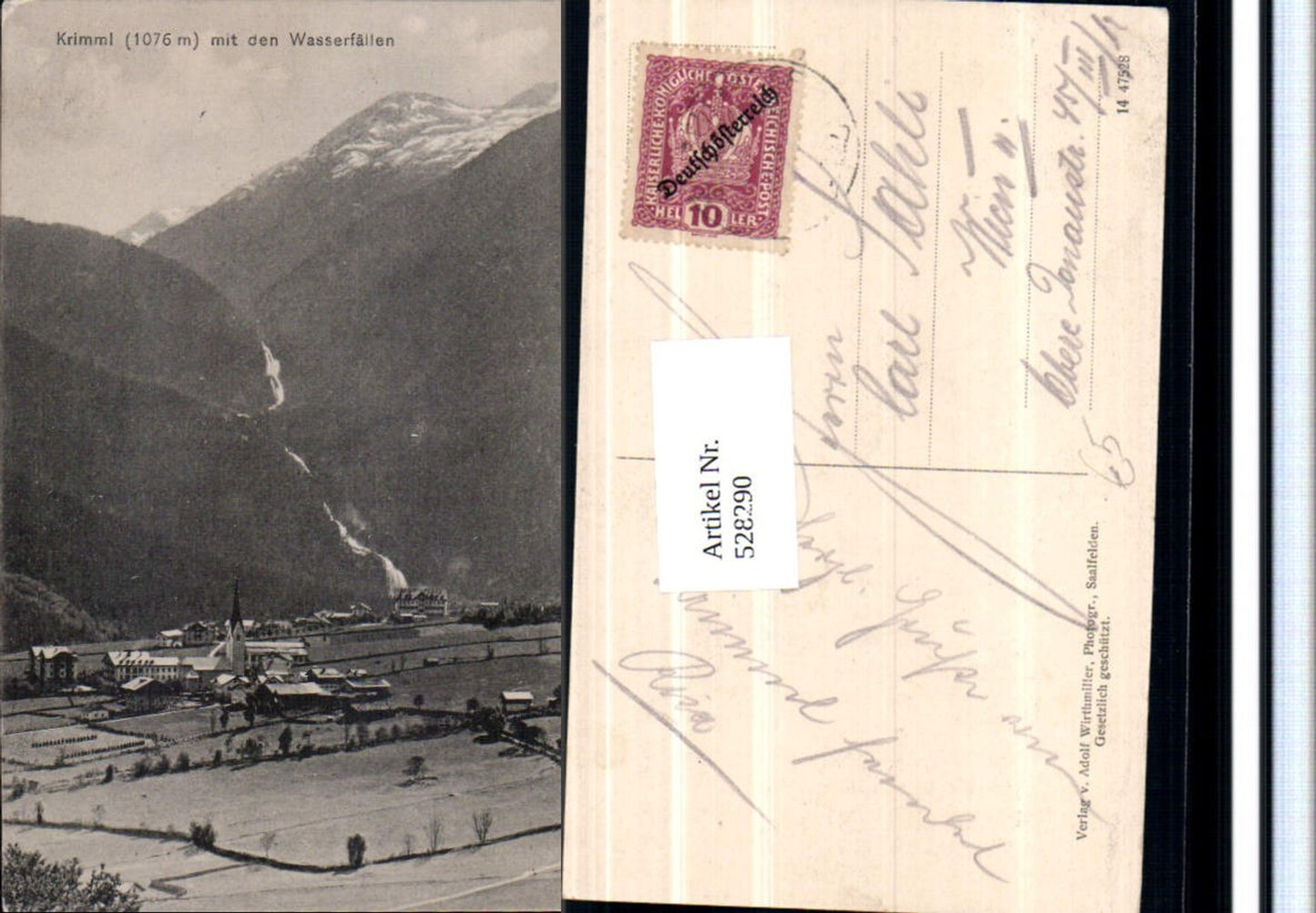 528290,Krimml m. Wasserfällen 1917
