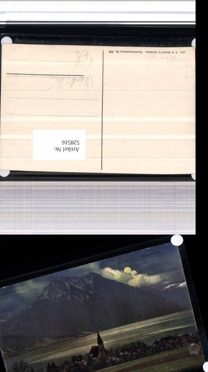 528516,Altmünster am Traunsee Mond AK Mondschein pub Brandt 983