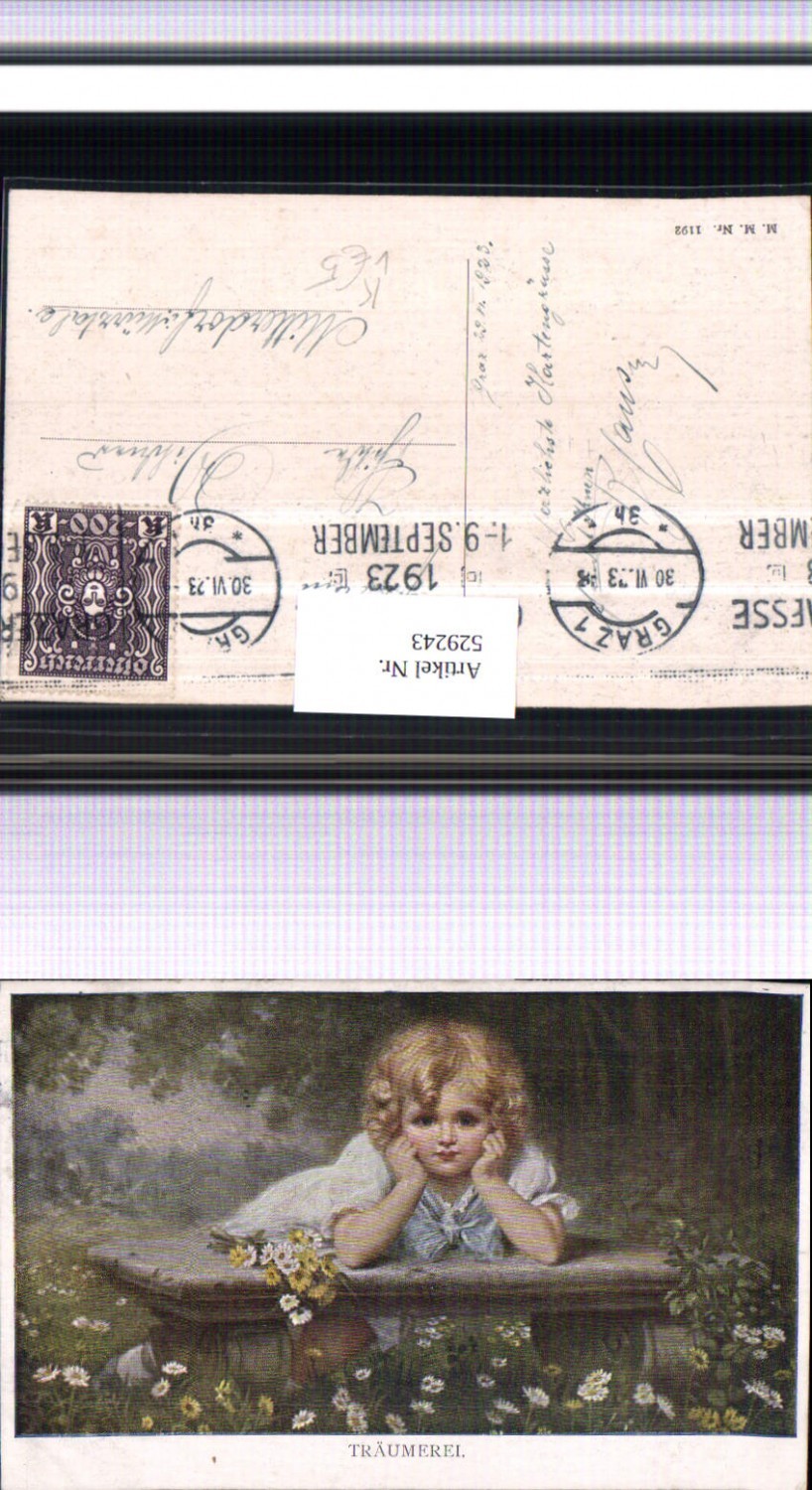529243,Künstler AK Mädchen Gänseblülmchen Blumen pub Munk Vienne 1192