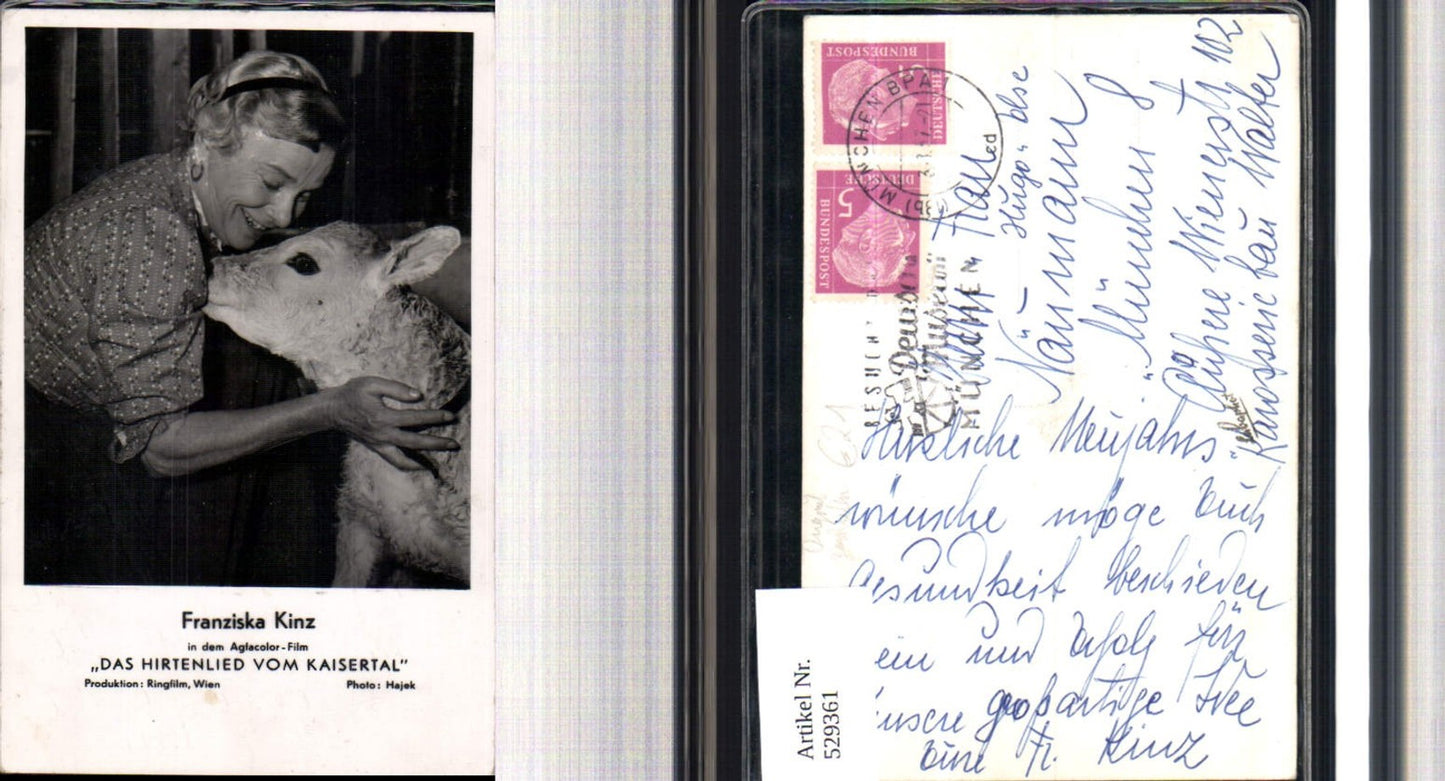 529361,Franziska Kinz eigenhändig geschrieben Autogramm Unterschrift