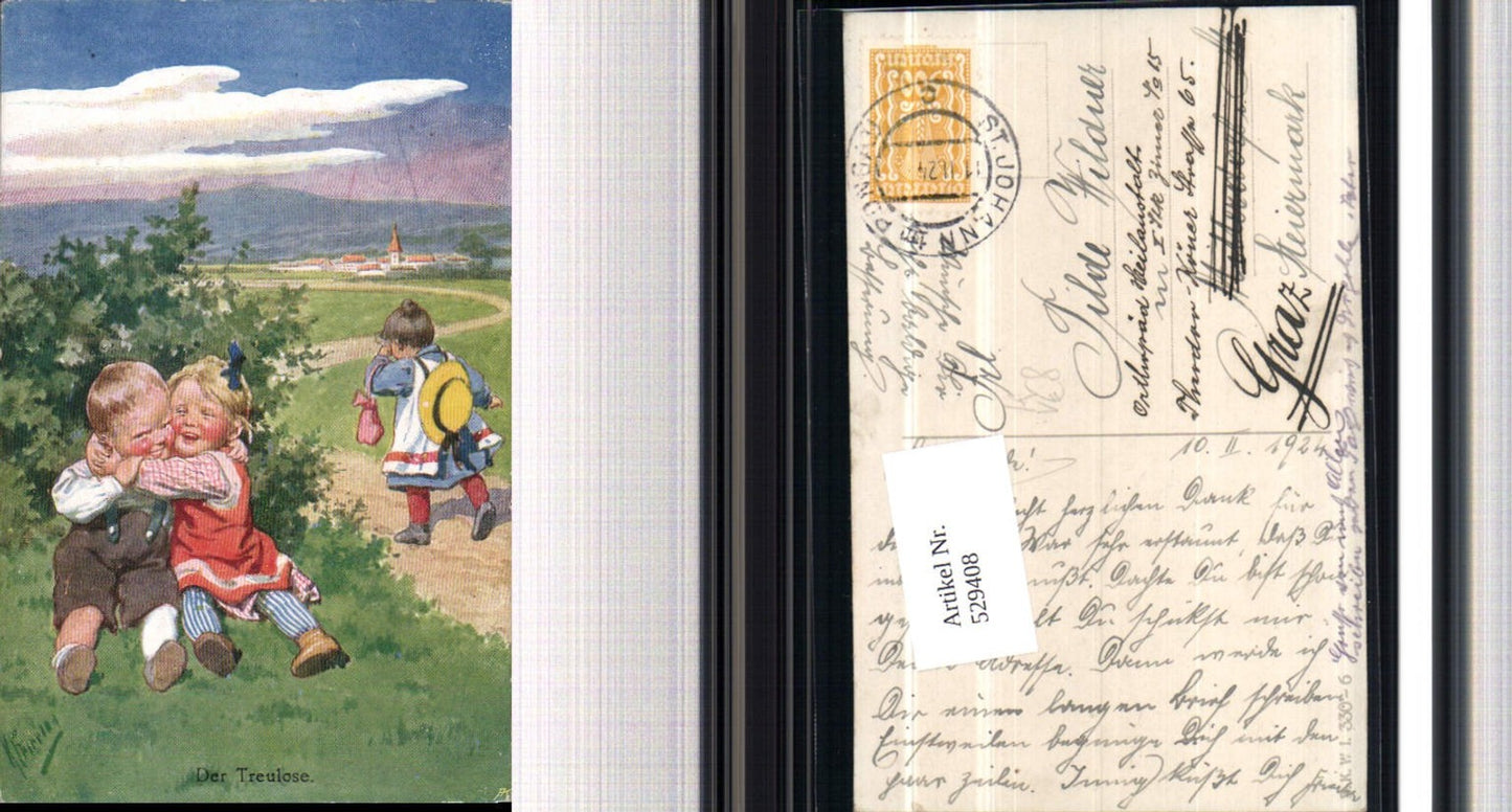529406,Künstler AK Karl Feiertag Der Treulose pub B.K.W.I 330-6