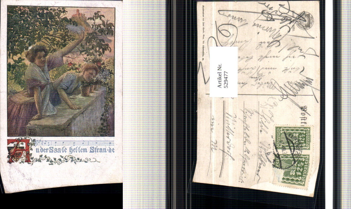 529477,Deutscher Schulverein 1231 Liedkarte An d. Saale hellem Strande