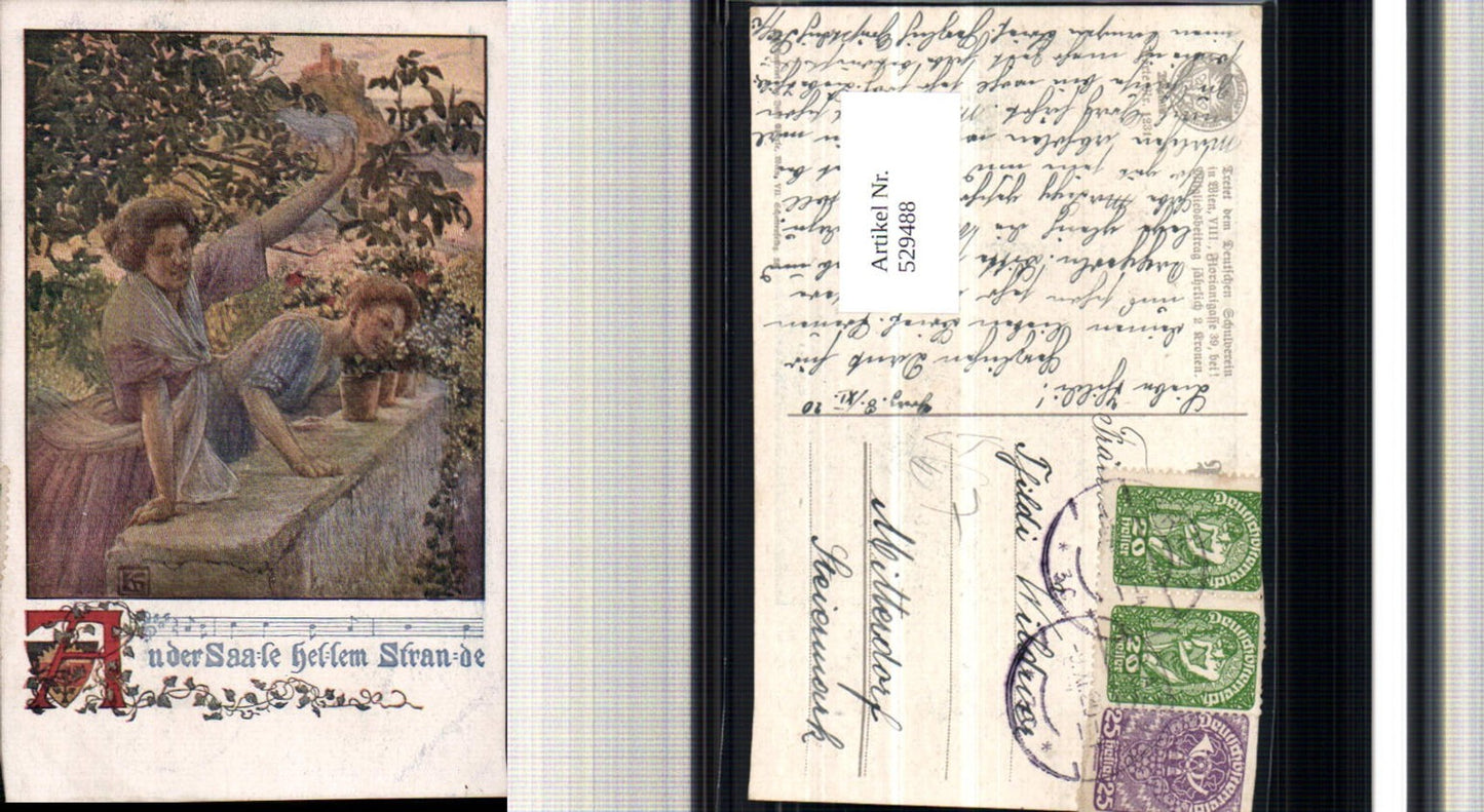 529488,Deutscher Schulverein 1231 Liedkarte Saale Frauen