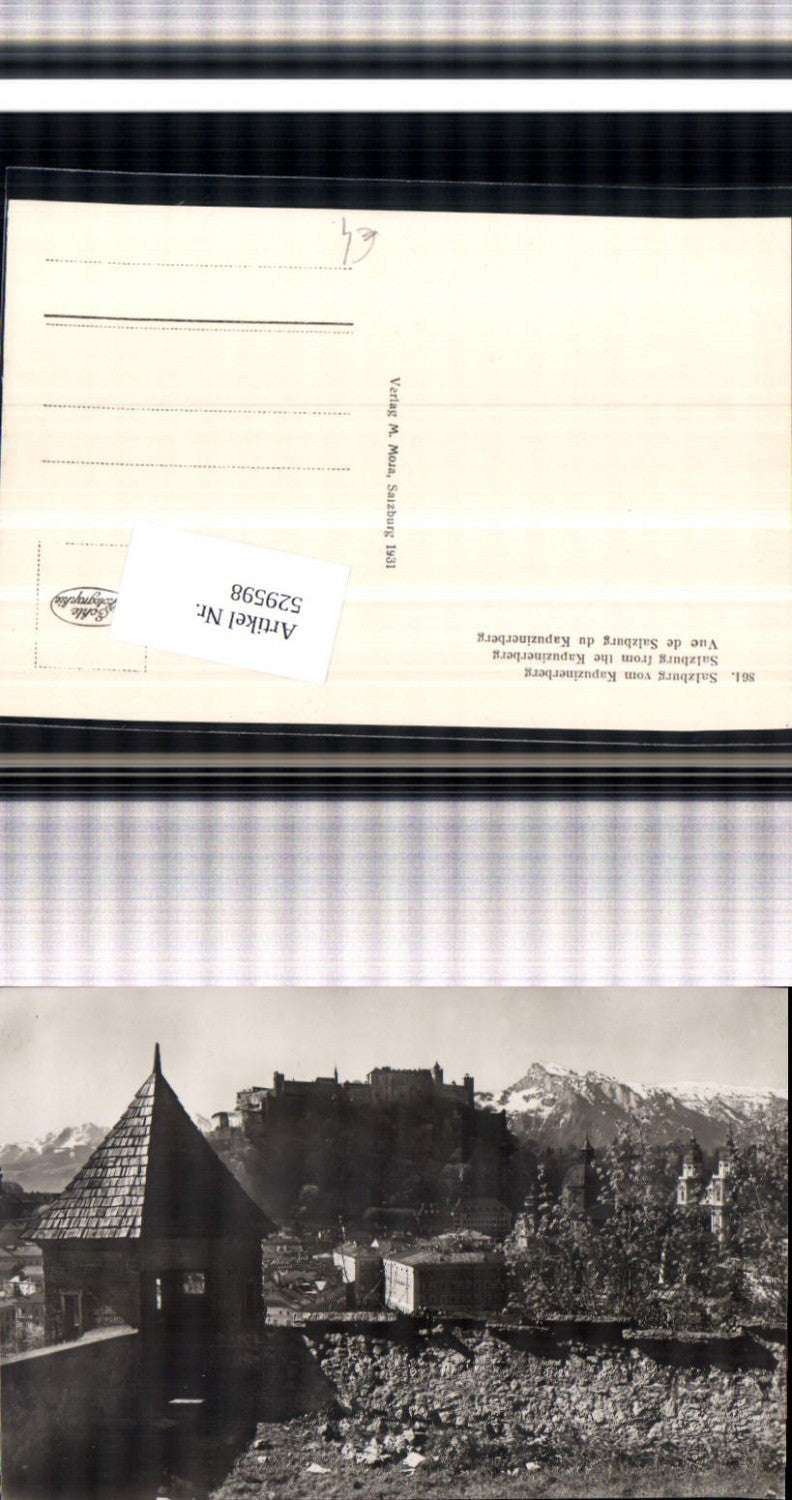 529598,Foto-AK Salzburg vom Kapuzinerberg pub Mora 864