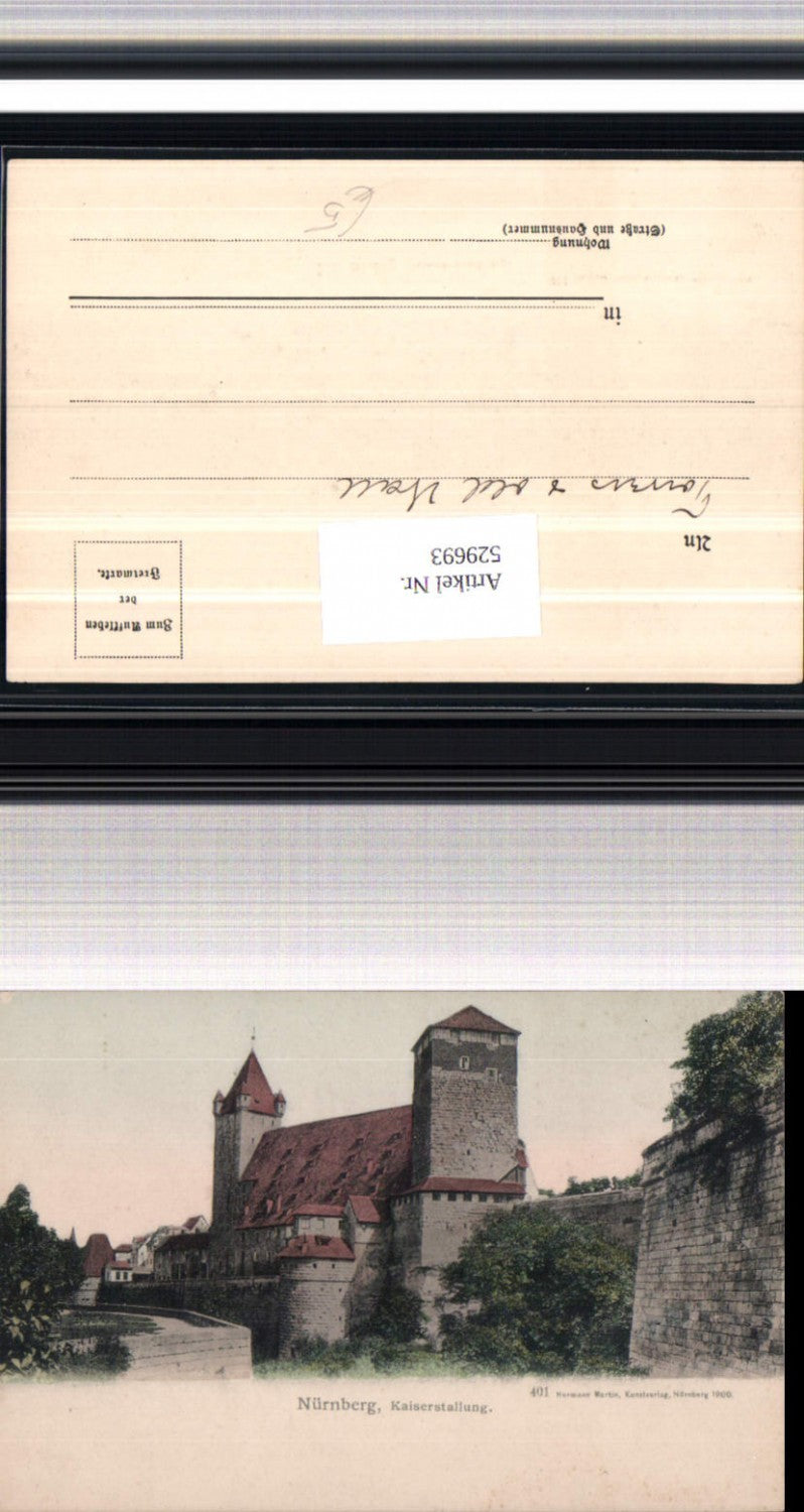 529693,Nürnberg Kaiserstallung 1900 pub Hermann Martin Nr. 401