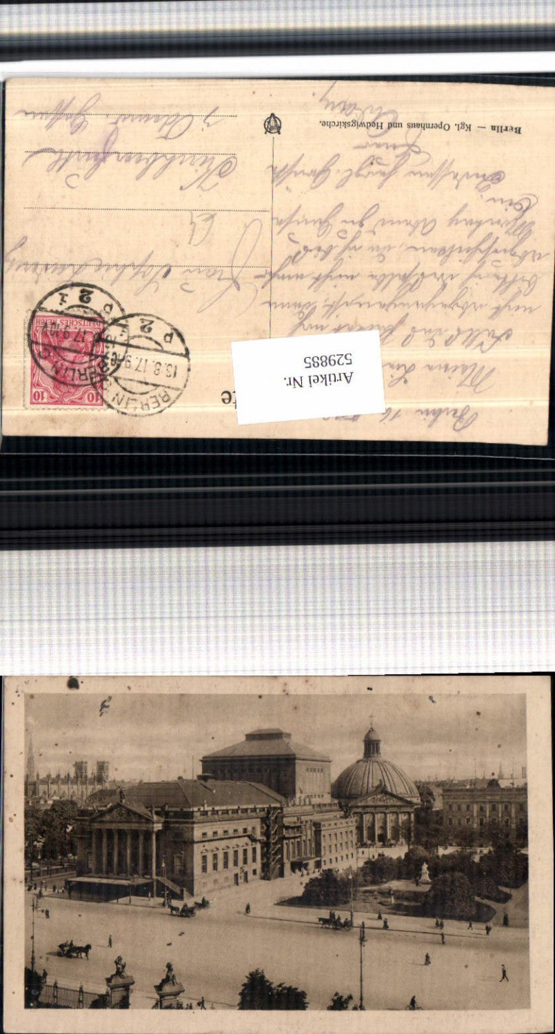 529885,Berlin Charlottenburg Opernhaus Hedwigskiche 1917