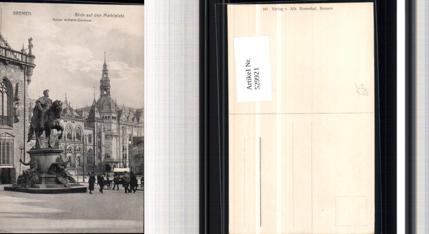 529921, great AK Bremen party at the market square, statue of Kaiser Wilhelm Monument