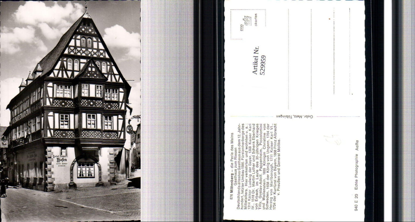 529959,Miltenberg Gasthaus zum Riesen Fachwerkhaus