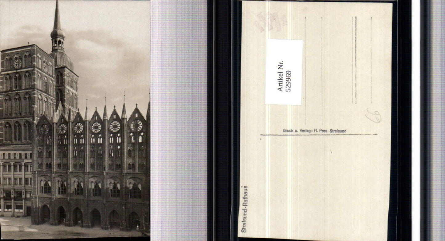 529969,Foto Ak Stralsund Rathaus