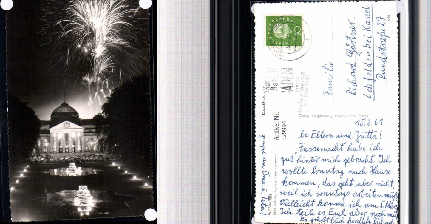 529994,Wiesbaden Kurhaus b. Feuerwerk