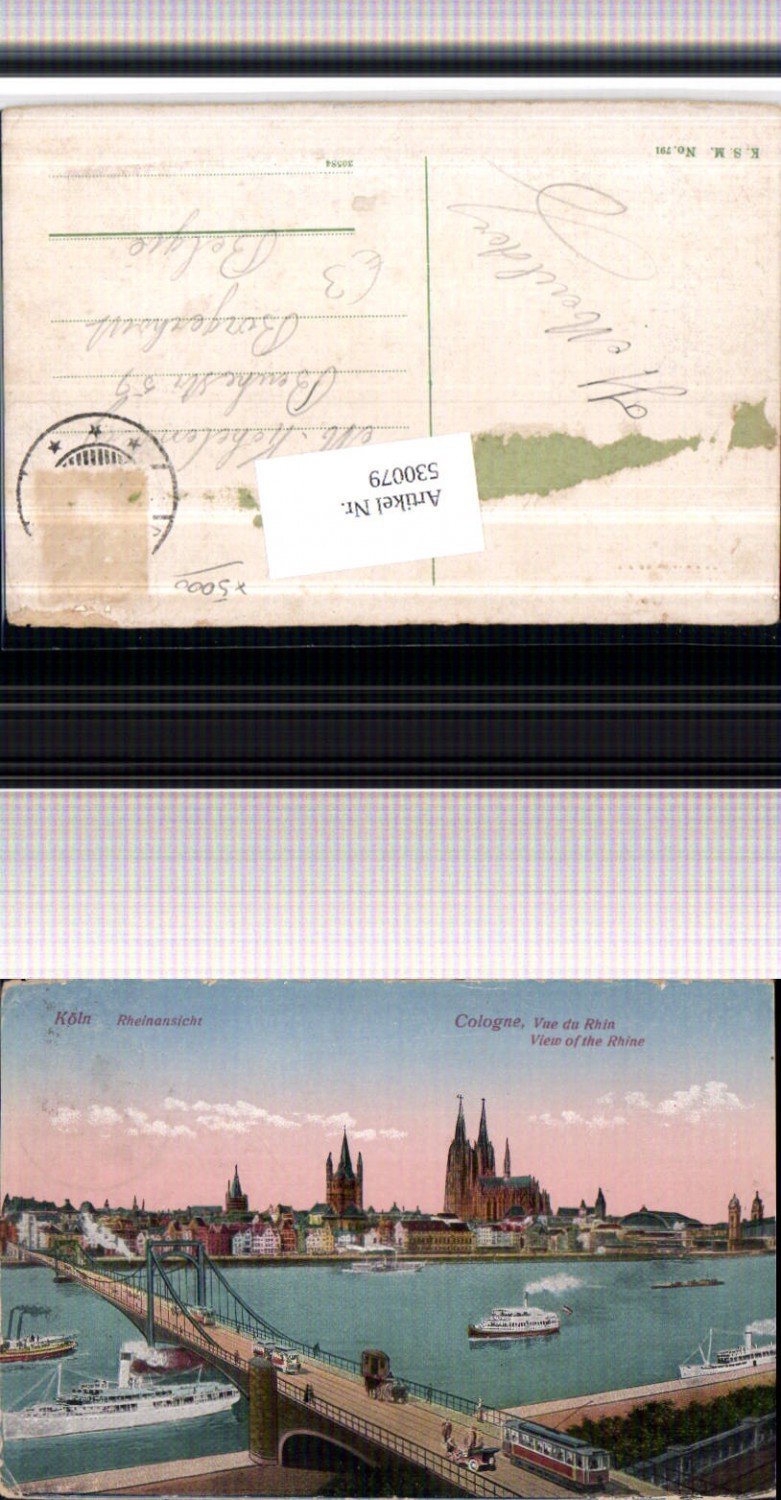 530079,Köln Rheinansicht Dampfer Brücke
