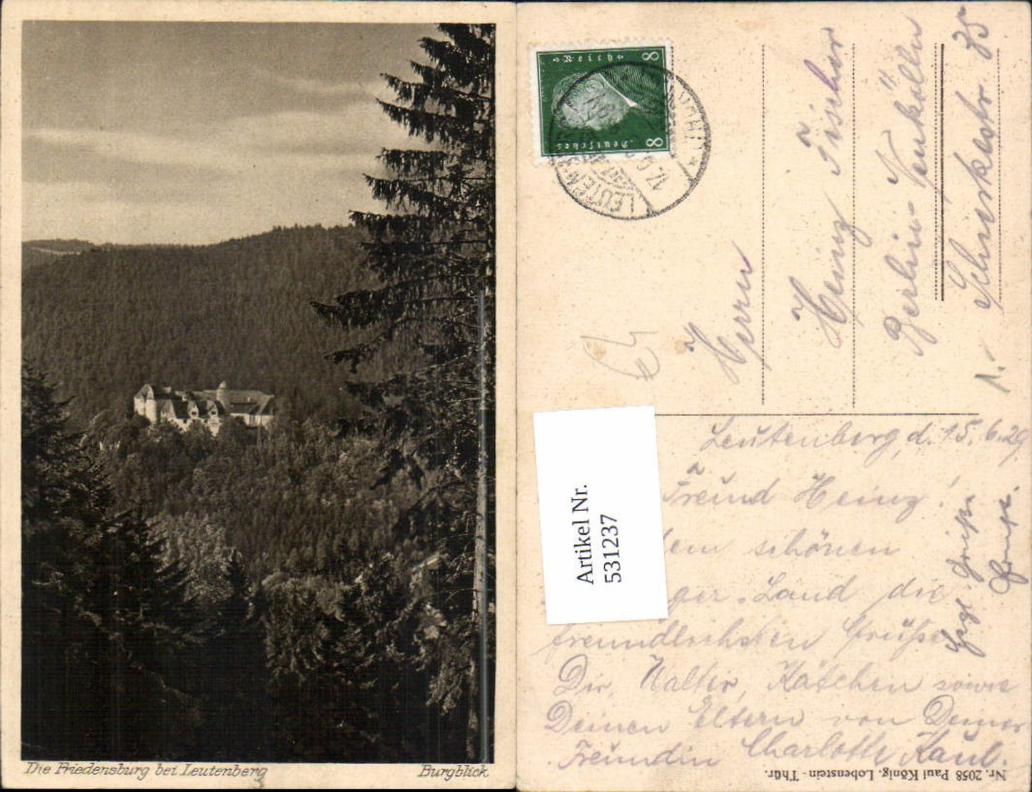 531237, Friedensburg Leutenberg castle view