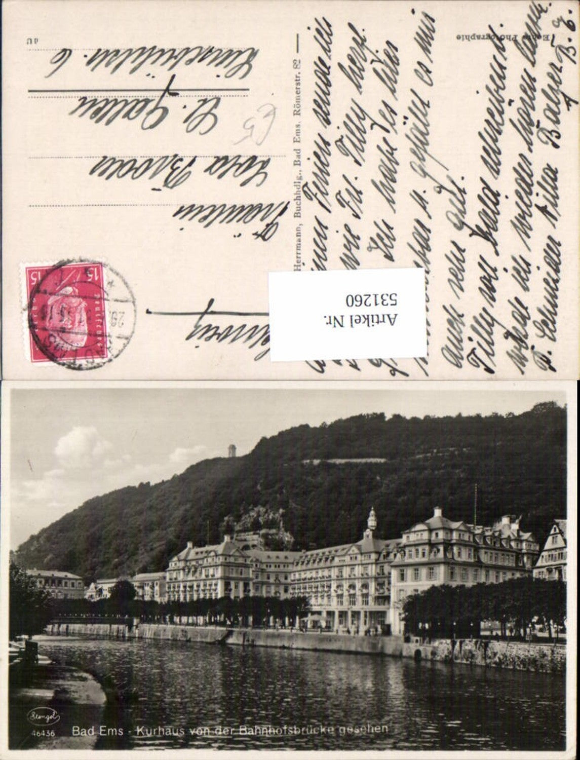 531260,Bad Ems Kurhaus v. d. Bahnhofsbrücke gesehen