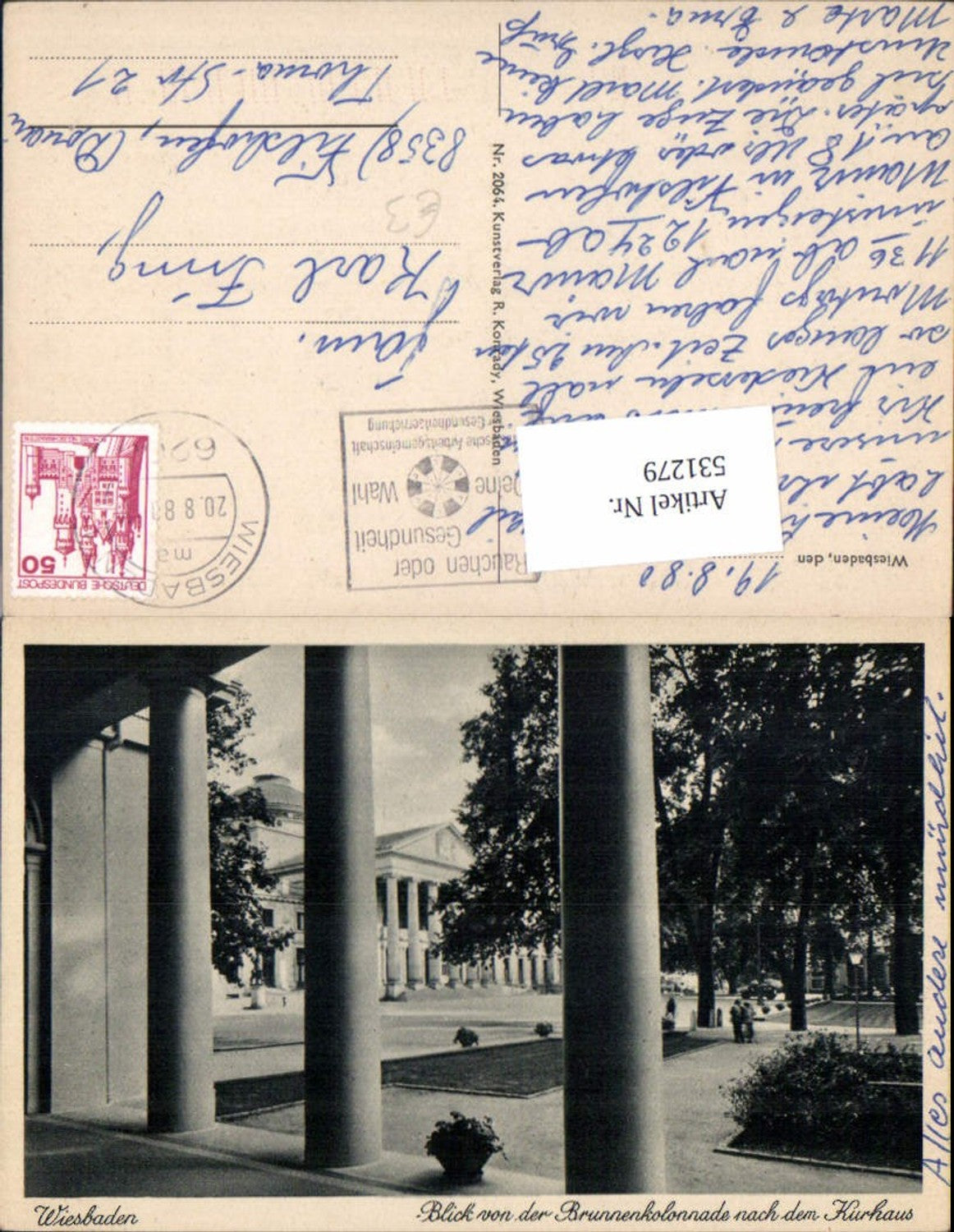 531279,Wiesbaden Blick v. d. Brunnenkolonnade n. d. Kurhaus