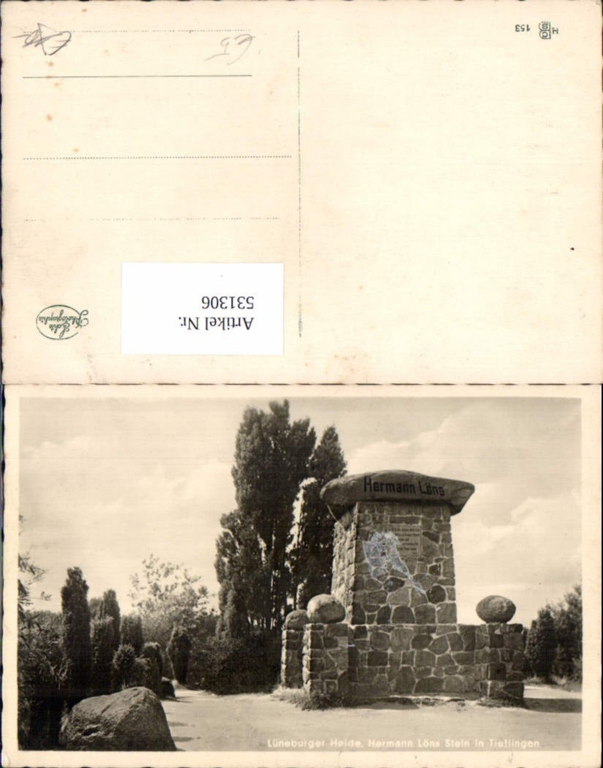 531306,Foto Ak Lüneburger Heide Hermann Löns Stein in Tietlingen Honerdingen Walsrode