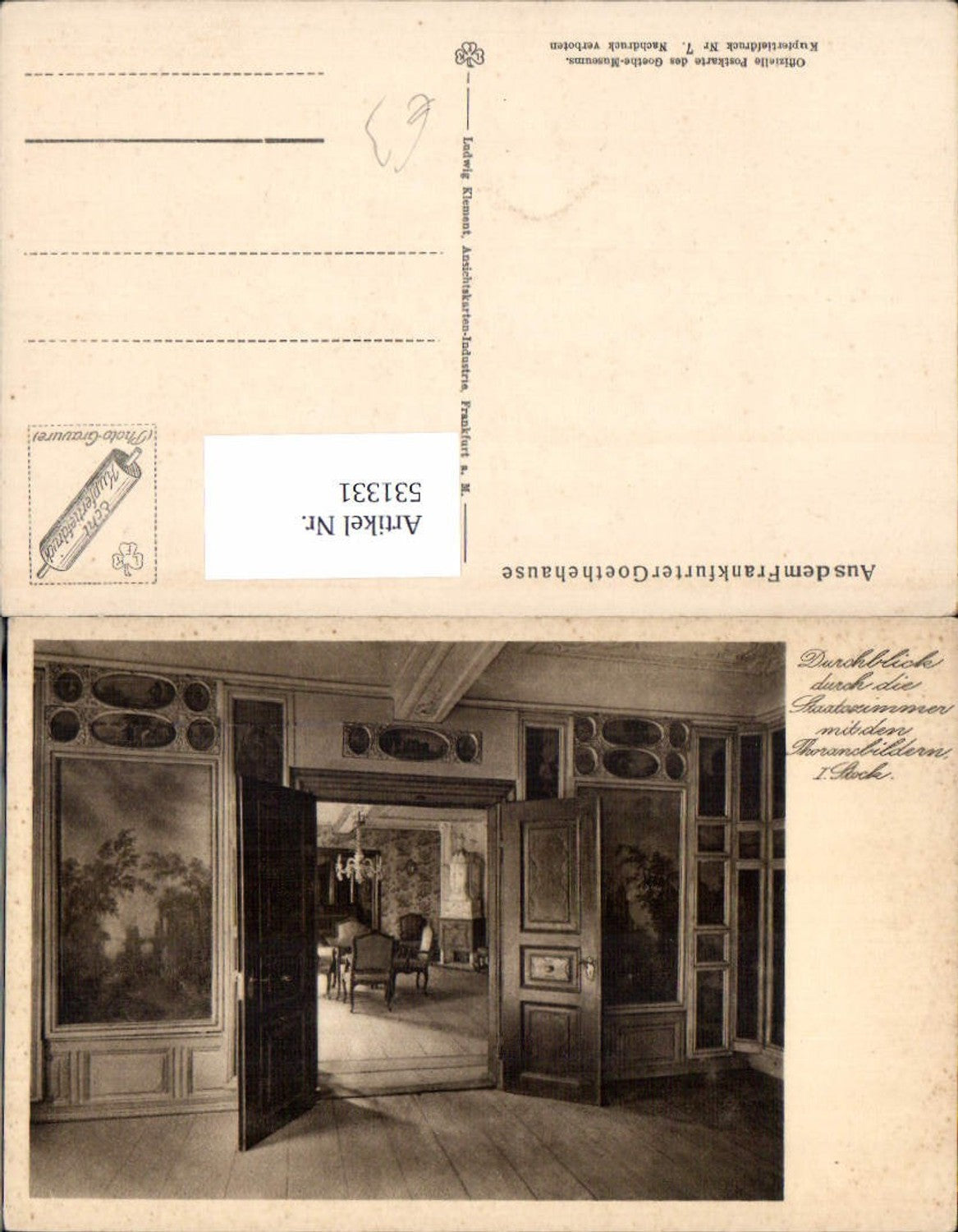 531331,Frankfurt Main Goethehaus Goethe Durchblick Staatszimmer