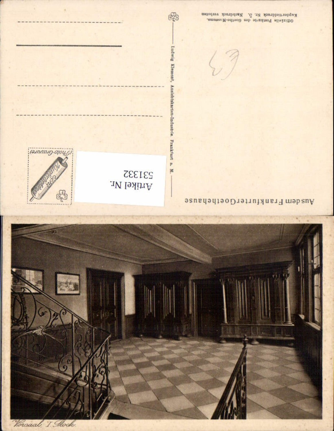 531332,Frankfurt Main Goethehaus Goethe Vorsaal