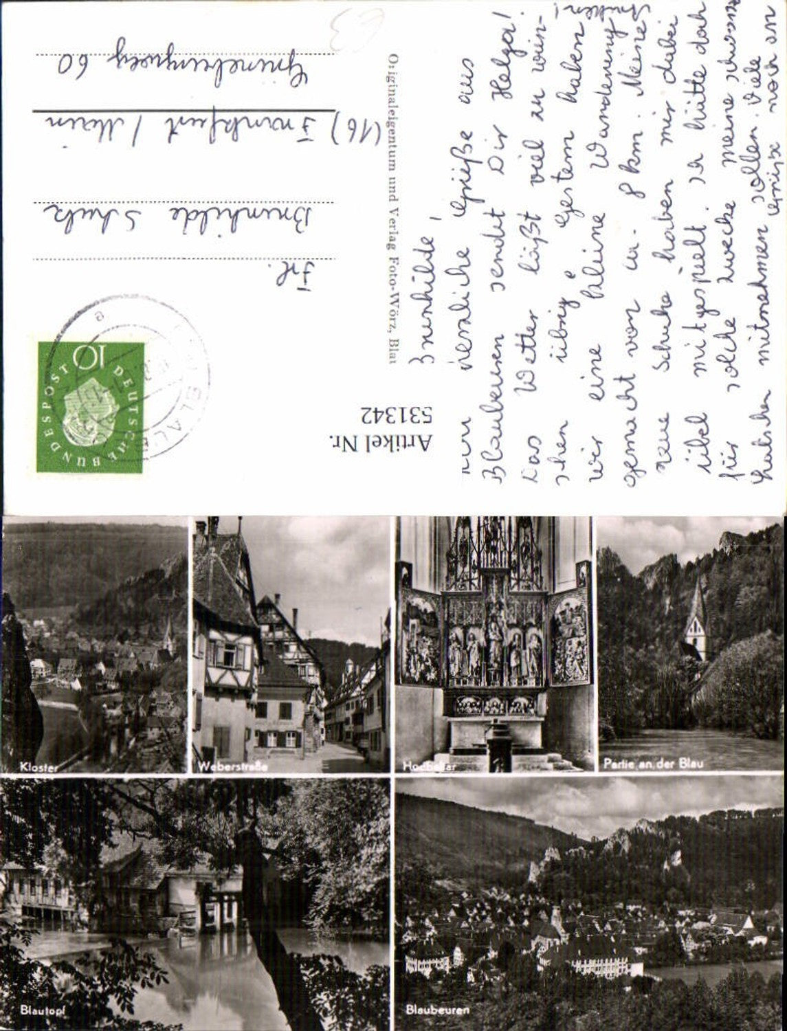 531342,Mehrbild Ak Blaubeuren Kloster Blautopf Hochaltar