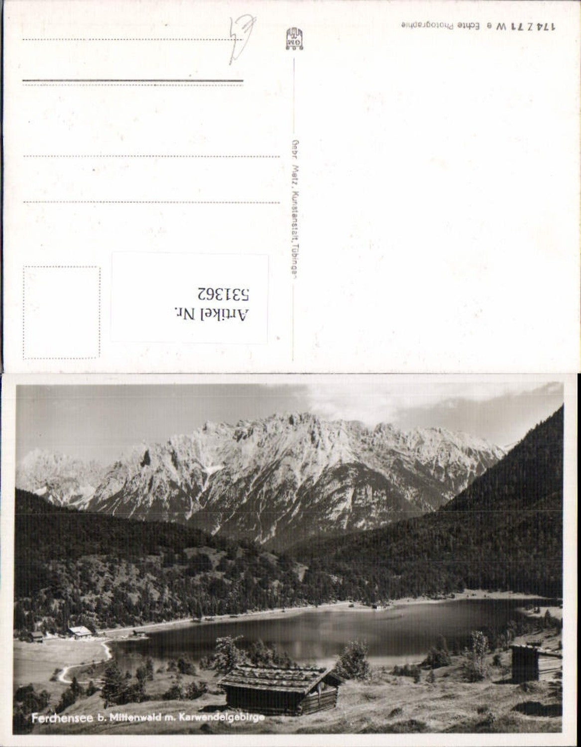 531362,Foto Ak Ferchensee b. Mittenwald Karwendelgebirge