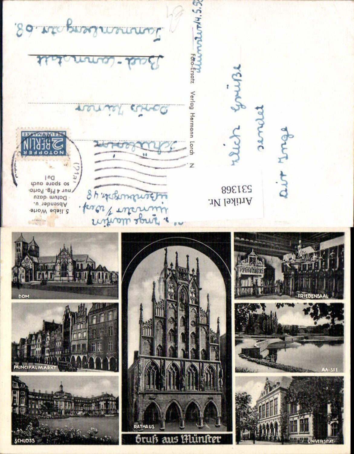 531368,Mehrbild Ak Münster Rathaus Dom Schloss