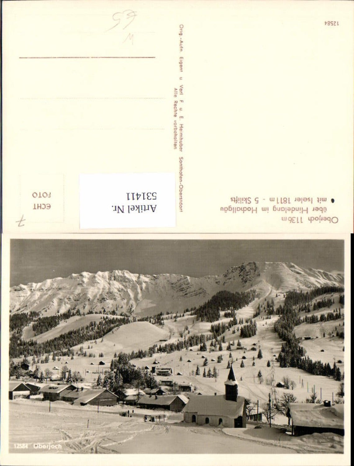 531411,Oberjoch Bad Hindelang im Hochallgäu Winteransicht Skilift