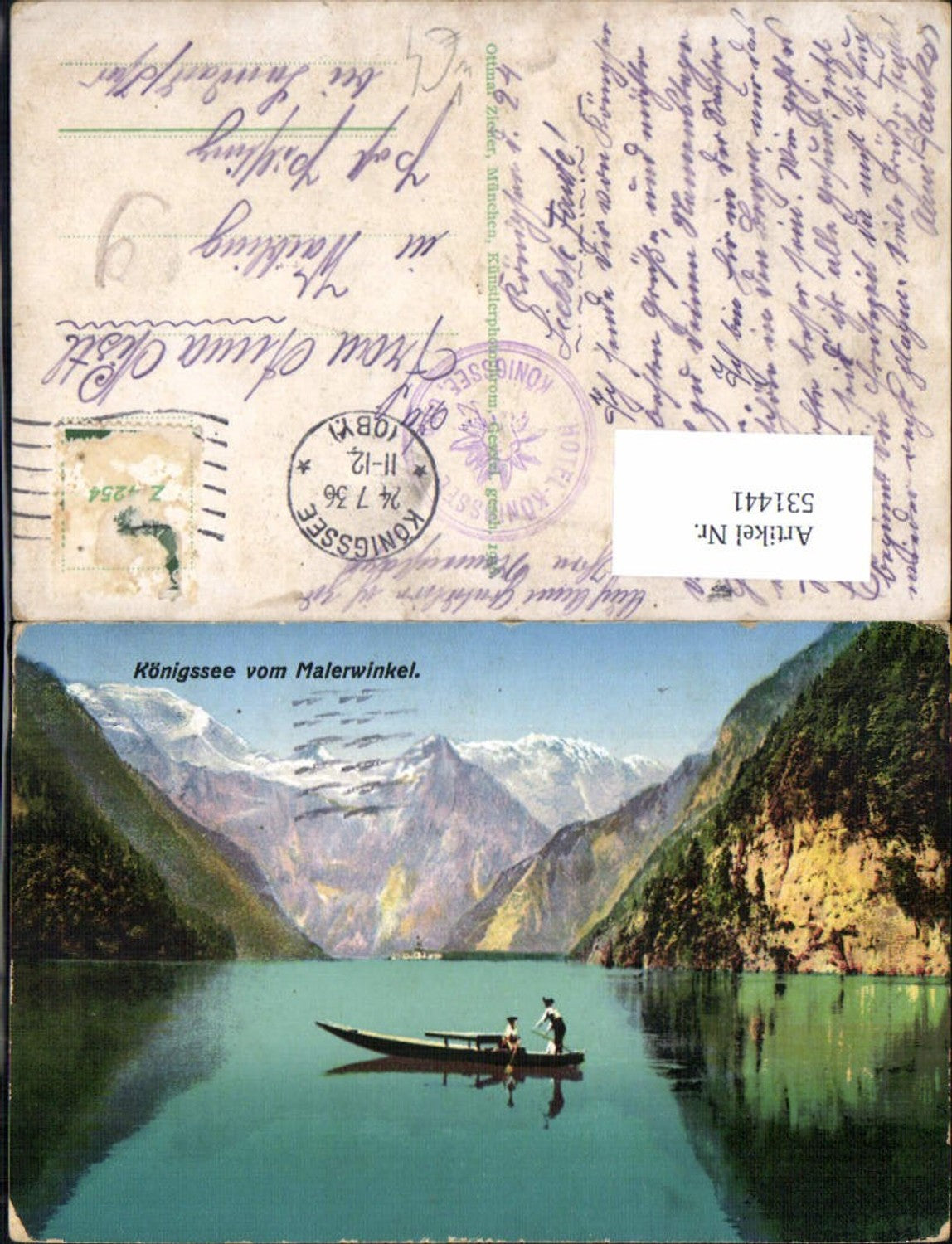 531441,Königssee v. Malerwinkel Boot Schönau a. Königssee pub Ottmar Zieher