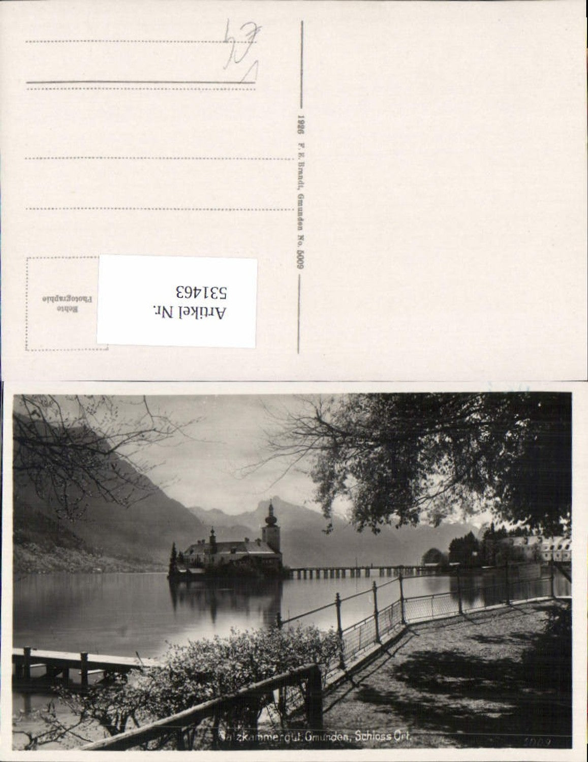 531463,Salzkammergut Gmunden Schloss Ort Wegpartie am Ufer pub Brandt 5009