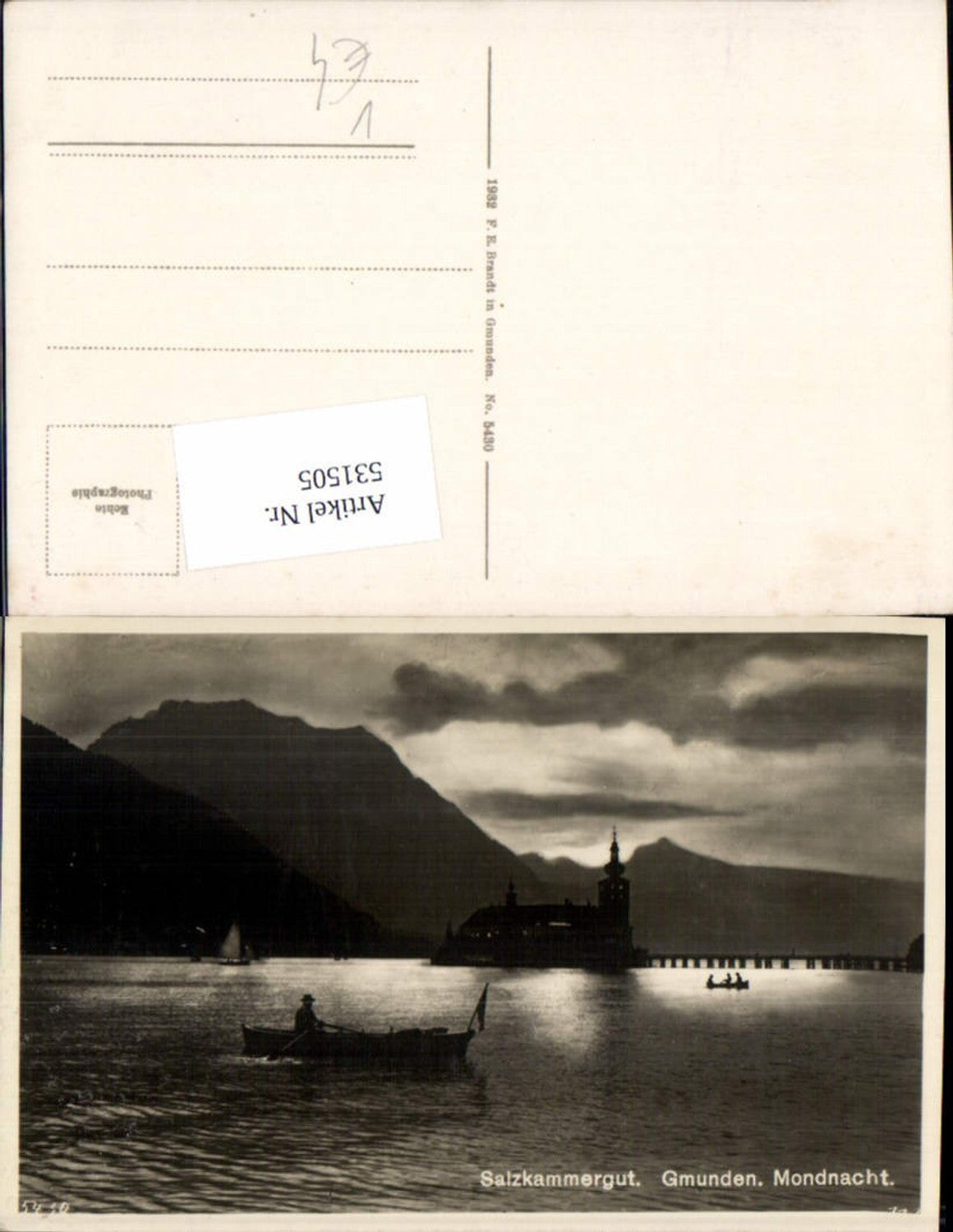 531505,Salzkammergut Gmunden am Traunsee Schloss Ort Orth Mondnacht Mond Brandt 5430